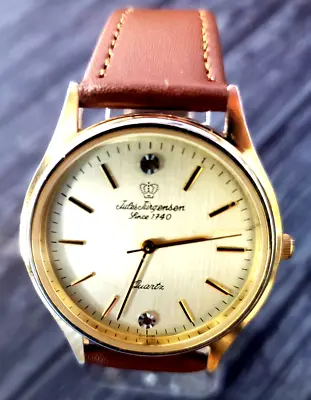 Rare Vintage Jules Jurgensen Gold Men’s 377 Champaign Diamond Dial Wristwatch! • $154