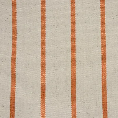 Austin Deck Stripe Orange Thick Sacking French Cotton Upholstery Curtain Fabric • £1.99