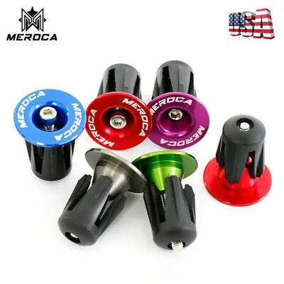 1 Pair Bicycle Handlebar Grips Flat Riser Bar Cap End Plugs Stopper Accessories • $5.55