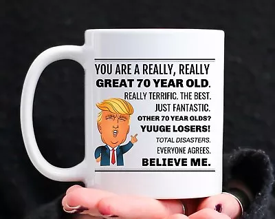 Funny 70th Birthday Trump Mug Gift Gift For Women 70th Birthday Mug Gifts For • £16.87