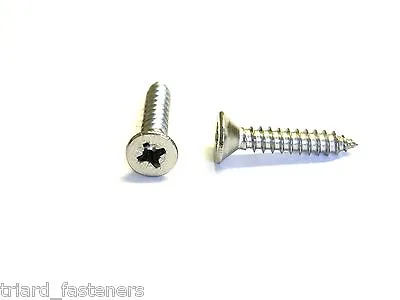 10G X 5/8 Pozi Countersunk Self Tapping Screws Stainless DIN 7982 - 50PK  • £3.50