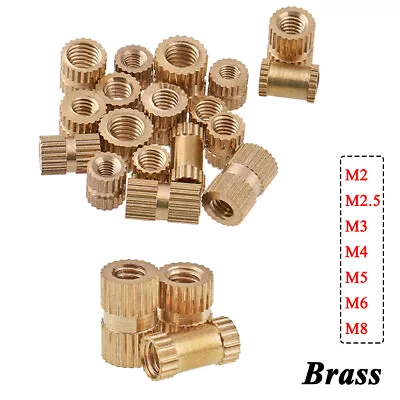 Brass Knurled Insert Nuts Moulding Injection Nuts Metric M2 M2.5 M3 M4 M5 M6 M8 • £1.79