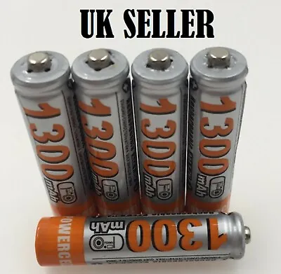  4 X AAA 1.2V 1300mAh NiMH Rechargeable Powercell Battery  • £21.99