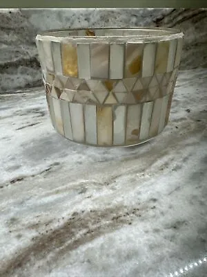 Yankee Candle Glass Shade Candle Topper For Large Jar Mosaic Mother Of Pearl • $27.90