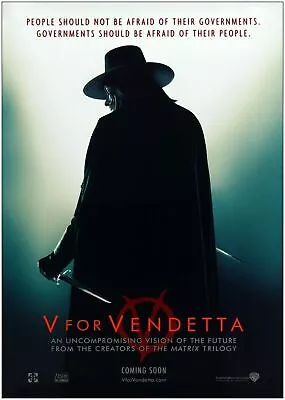 378935 V For Vendetta Classic Movie WALL PRINT POSTER US • $13.95