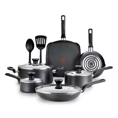 T-fal Easy Care 12-Piece Non-Stick Cookware Set Pots And Pans Grey • $84.96