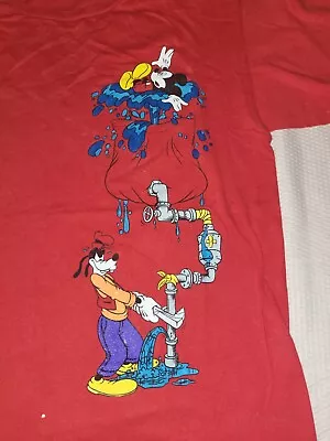 Vintage Rare Jerry Leigh Disney Mickey Mouse And Goofy T-Shirt SZ Medium Red • $26