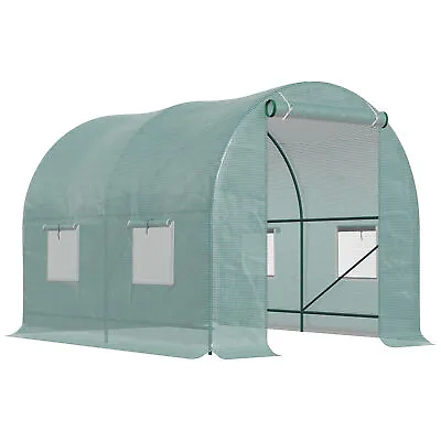 £70.99 • Buy Outsunny Polytunnel Greenhouse Outdoor Grow House Roll Up Door Windows 2.5x2x2m