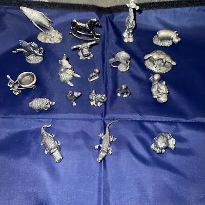 Vintage Pewter Miniature Figures Lot Of 19 Pieces • $76.60