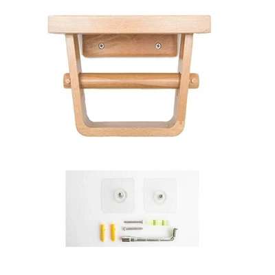 $44.07 • Buy Dual-purpose Toilet Paper Dispenser Natural Wood Wall-mount Toilet Tissue Holder
