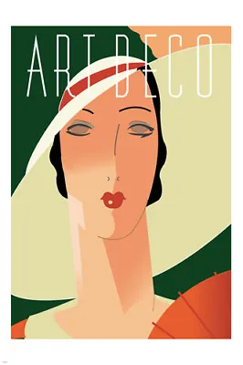 Vintage Art Deco Painting Poster 20x30 BOLD COLORS SHAPES Refined Singular • $9.99