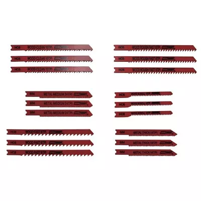 18 Piece Set U-Shank Jigsaw Blades Wood Metal 6 8 10 12 14 24 TPI   • $12.85