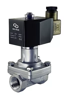 1/2  Stainless Zero Differential Electric Steam Solenoid Valve 24V DC PTFE Seal  • $139.99