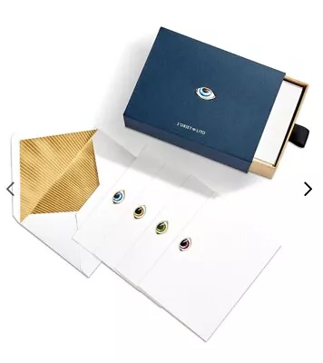 L'Objet Lito Eye 24-karat Gold Plated Stationery Set B1507 NIB Set Of 12 Cards • $74.95