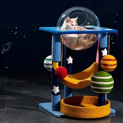 Cat Tree Tower Scratching Post Scratcher Starry Star Night Unique Outer Space • $352