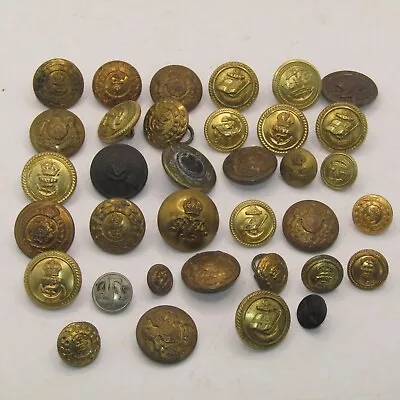 35 X British Military Buttons Different Sizes & Regiments - As Shown Lot 1 • £19.99