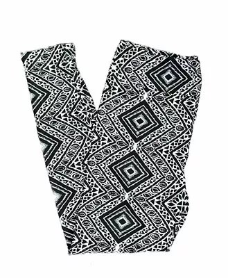 TC Lularoe Tall & Curvy Leggings Aztec Tribal Southwest Black White NEW • $14.99