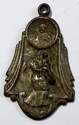 St Christopher Medal Pendant Vintage I Am A Catholic Notify A Priest On Back • $10.95