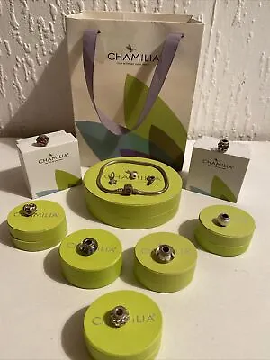 Chamilia Bracelet Plus 10 Charms  Boxes Included. Gift / Christmas / Birthday • £80