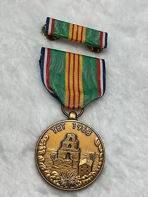 Vietnam TET Offensive Commemorative Medal And Ribbon Bar • $28.88