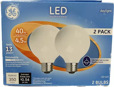 Ge Lighting  Decorative Globe LED Light Bulbs Daylight Frosted 350 Lumens • $10