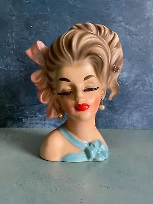 Vintage Lady Head Vase Enesco Pearly Girl 5.25” • $99