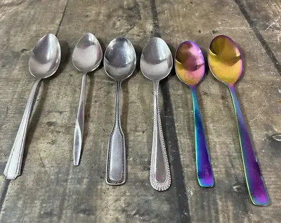Lot Of 6 Spoons / Flatware - 2 Colorful Cambridge / Farberware / Salem / DS • $24.99