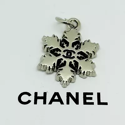 CHANEL Vintage Necklace Charm Parts Snow Flake Silver 18mm With Engraving • $45.99