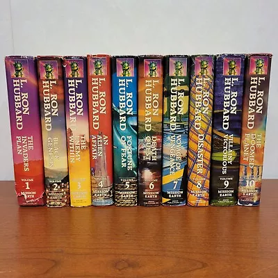 Mission Earth Complete Series Books 1-10 By L. Ron Hubbard HCDJ Vtg 1st Editions • $95