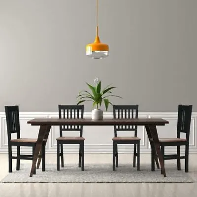 Set Of 4 Dining Chair Spindle Back Wooden Legs • $591.28