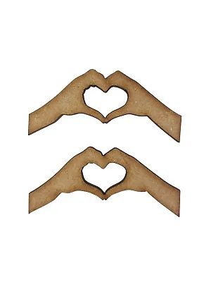 16x Hand Heart Love 5cm Wood Craft Embelishments Laser Cut Shape MDF • £3.15