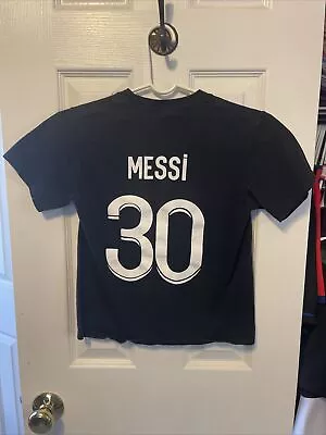 Lionel Messi Paris Saint Germain Football Soccer Boys Black Shirt Size Small • $11.99