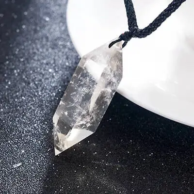 Natural Clear Quartz Crystal Point Wand Pendant Healing Gemstone Necklace Charms • $3.79