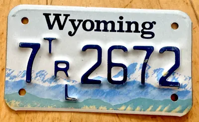 Wyoming Utility Trailer Motorcycle Cycle Sized License Plate   7 2672   Wy • $8.99