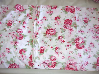 TWO Pillowcases Cath Kidston Rosali Floral Ikea White Pink Cotton Bargain BiN • £16