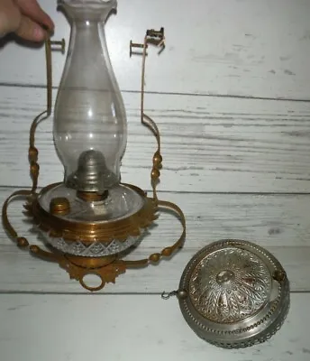 Antique B&H Bradley Hubbard Oil Lamp Elevator Spring Pulley W/ Oil Lamp Light  • $63.96