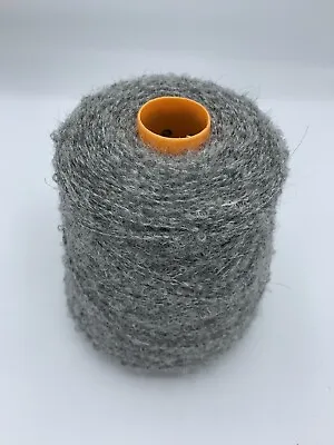 £19.99 • Buy 500 Gram Cone Of Luxury Mohair Loop DK Knitting Yarn. Silver Grey..