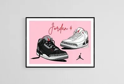 A3 Nike Air Jordan 4 Poster / Trainer / Sneaker Wall Art Print / Poster   • £10
