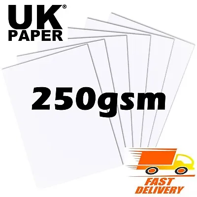 £597.99 • Buy A2 A3 A4 A5 A6 WHITE 250gsm CARD THICK CARDBOARD PRINTER COPIER SMOOTH SHEET ART