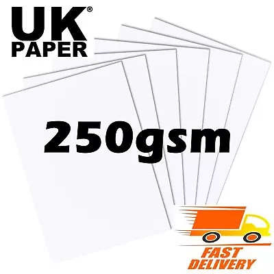 £597.99 • Buy A2 A3 A4 A5 A6 WHITE 250gsm CARD THICK CARDBOARD PRINTER COPIER SMOOTH SHEET ART