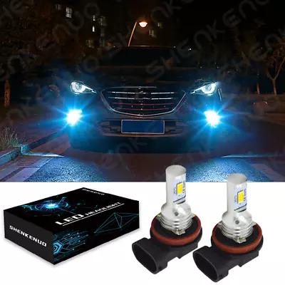 For Mazda 3 2004-06 2014-2016 Mazda3 Sport Ice Blue LED Fog Light Bulbs H8 H11 • $19.99