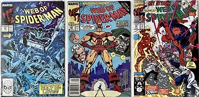 Web Of Spider-man #40 60 73 Marvel 3 Comic Bundle 1988-91 Vgc Bagged/boarded • £9.99