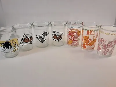 Vintage Jelly Jar Glasses Lot Of 7 Tom & Jerry Road Runner Archie Looney • $19.99