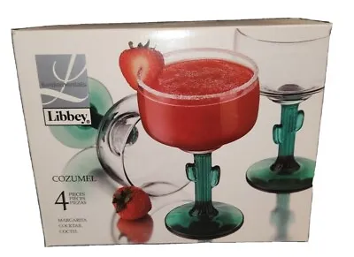 Margarita Glasses Libbey Cozumel Cactus Stems New Set Of 4 Boxed Set Kitchen 6  • $15