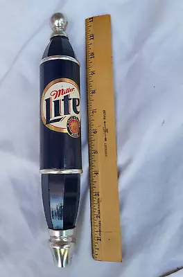 MILLER LITE  Beer Tap Handle Keg Dark Blue USED • $19.99