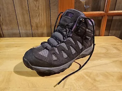 Womens KARRIMOR Thorpe Mid Charcoal/Purple Waterproof Walking Boots - UK 6 • £12.99