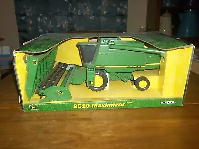 Vintage 1/28 John Deere 9510 Maximizer Combine Farm Toy Both Heads NIB ! • $10.50