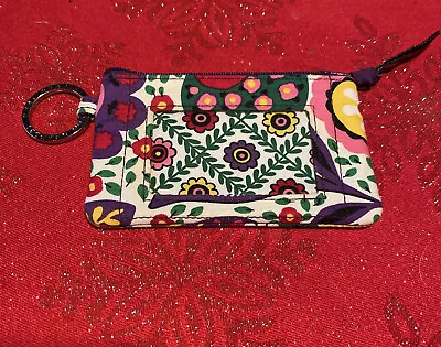 Vera Bradley ID Card Holder Coin Purse Wallet Change Pouch Key Chain Watercolor • $12