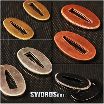 $9.50 • Buy 2 Pieces Brass Seppa  Fittings For Japanese Samurai Sword Katana Wakizashi Tanto