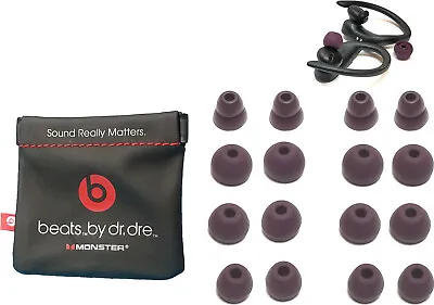 16 Plum Earbuds Gels For Powerbeats-PRO With NON-charging Carrying Pouch.  • $11.99